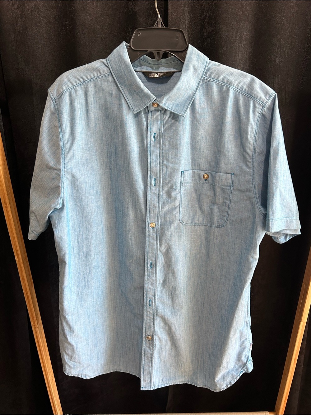 The North Face Light Blue Short-Sleeve Button-Down Shirt